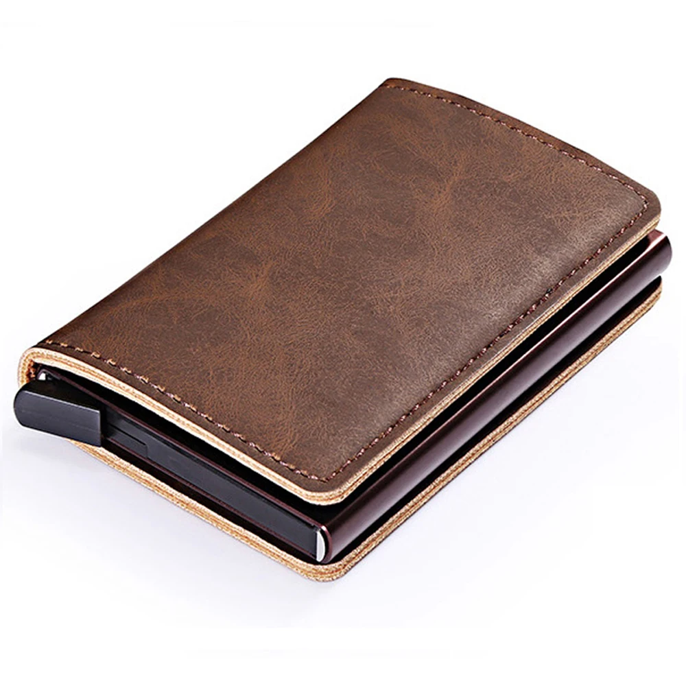 Модная автоматическая защита RFID металлический держатель для карт чехол зажим