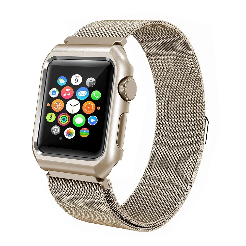 Миланская петля с металлическим бампером для Apple Watch Band Series 3 2 1 ремешок Iwatch из
