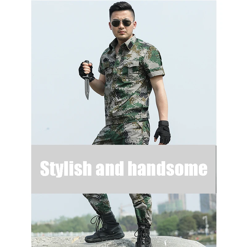 Military Hunting Uniforms Adventure Tactical Short-sleeved+Shorts SWAT Shooting Suits Army Training Clothes Camouflage Trousers | Спорт и