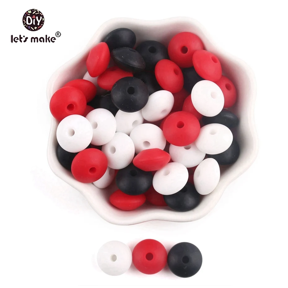 Red Let's Make 20 шт. 12 мм Силиконовые счеты из бисера Красочные серии BPA Бесплатно Силиконовые Прорезыватели Детские Силиконовые Прорезыватели Abacus уход Pendan - Цвет: Red