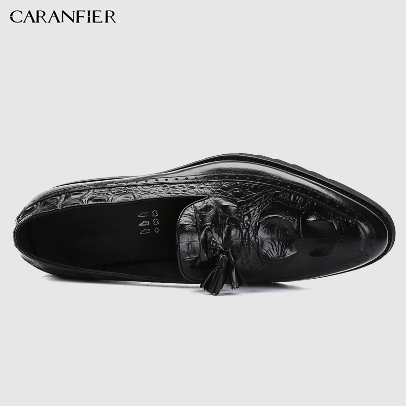 CARANFIER/мужские классические туфли из натуральной кожи с узором крокодиловая кожа