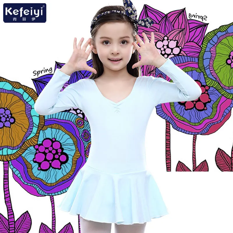 

Girls dance performance dress children's cotton one-piece dress