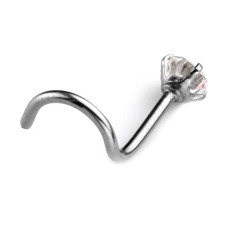 Модные 3 мм циркониевые стразы шпильки для носа крючки кольца пирсинг ювелирные