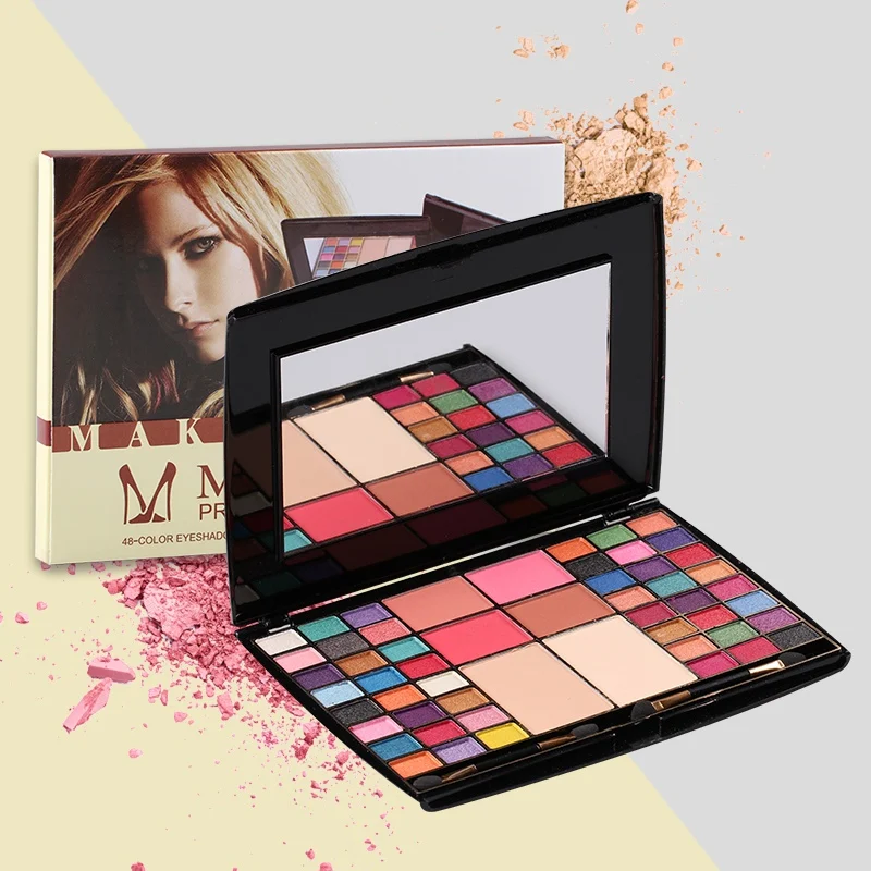 48 цветов матовые тени для век палитра блестящий порошок кисть земли набор