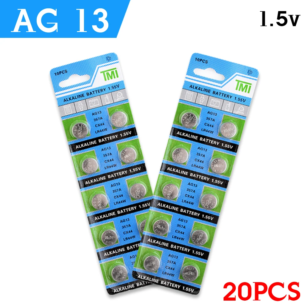 YCDC 20x1 5 V AG13 Батарея LR44 L1154 RW82 RW42 SR1154 SP76 A76 357A ag13 пила lr44 SR44 AG 13 щелочные батареи