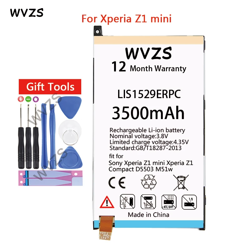 Wvzs 3500 мАч литий-полимерный аккумулятор LIS1529ERPC для sony Xperia Z1 Compact mini Z1c D5503 M51w Сменные