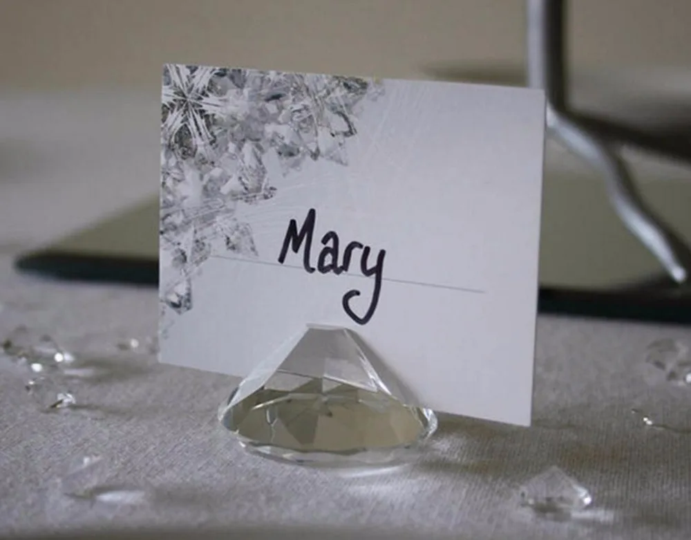 10 шт. с кристаллами и алмазным номером меню держатель для карты зажим свадебной