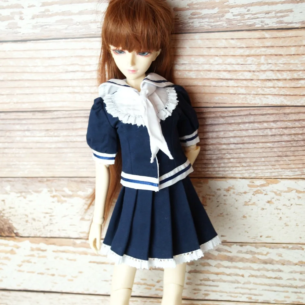 Темно-синяя рубашка мини юбка женская одежда для 1/4 17 44 см высотой BJD doll MSD DK DZ AOD DD