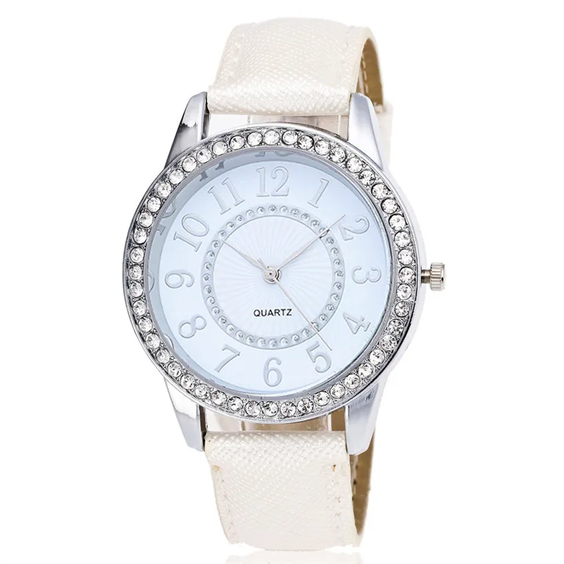 2019 горячая распродажа мода цифровой узор Кожаный Ремешок Модные Кварцевые