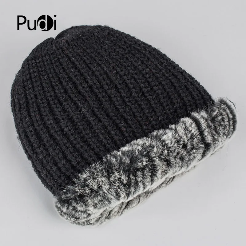 

Pudi HF707 2017 The new Hat women's rabbit hair fur hats and comfortable warm has a variety of color optional