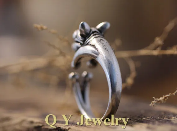 Fei Ye Paws винтажное античное французское кольцо с дизайном бульдог Anel Симпатичный