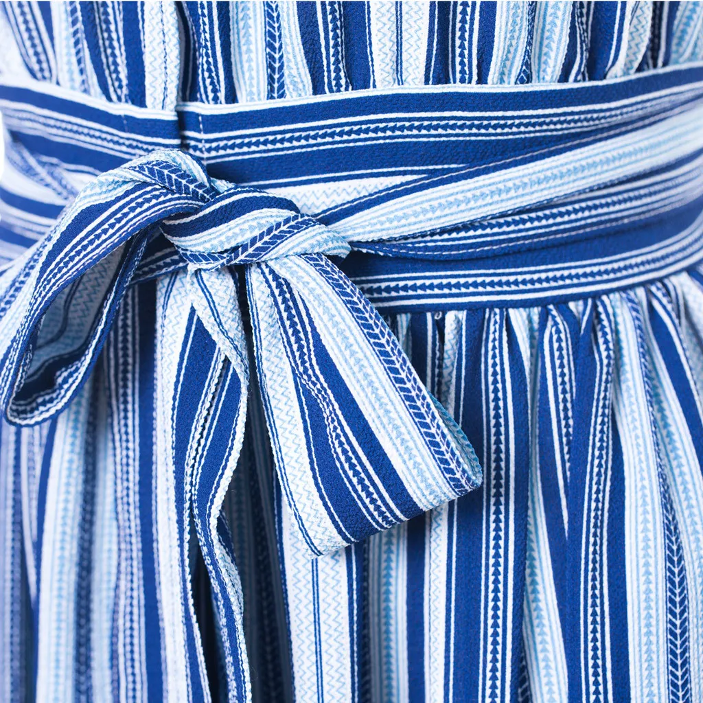 Женское платье в полоску CHAMSGEND летнее богемное с тропическим геометрическим