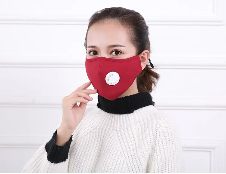 Маска против пыли PM2.5 респиратор Моющиеся Многоразовые маски хлопок унисекс теплая и Пыленепроницаемая дыхательная маска A73 - Цвет: 1pcs red
