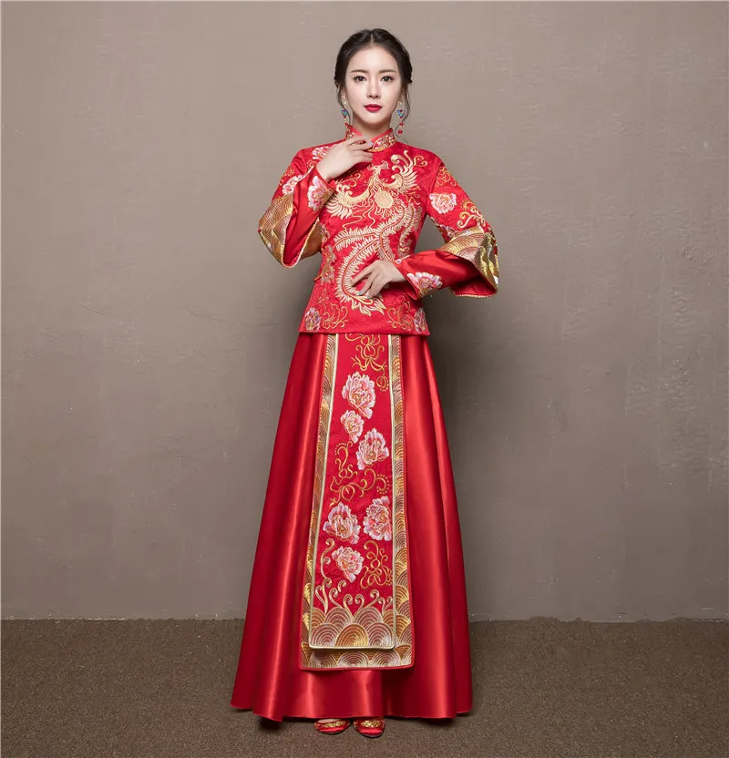 Китайское винтажное красное вечернее платье cheongsam в китайском стиле одежда для