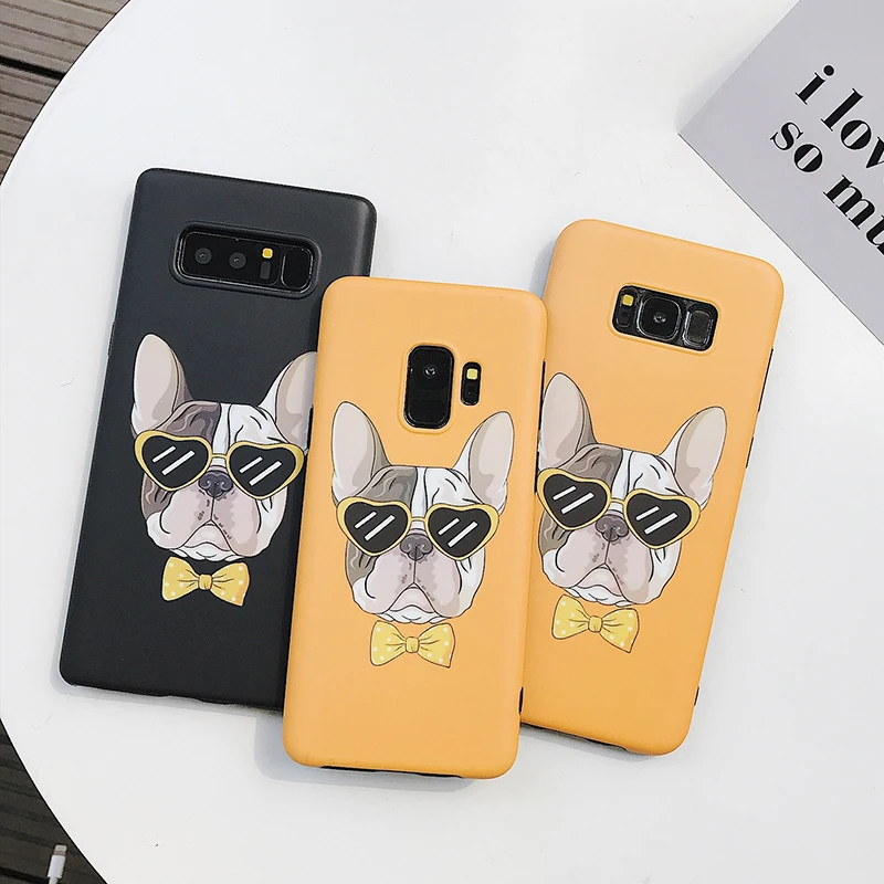 YHBBCASES мультяшный крутой бульдог мягкий чехол для телефона samsung Galaxy Note 9 S8 S9 Plus 8 s