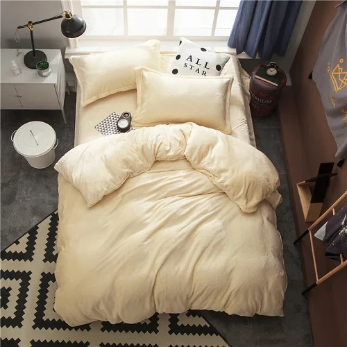 bedding set 2 Флисовый теплый Твин Полный Королева Комплект постельного белья королевского размера серый коричневый пододеяльник/пододеяльник простыня комплект ropa de cama parrure de lit - Цвет: bedding set 2