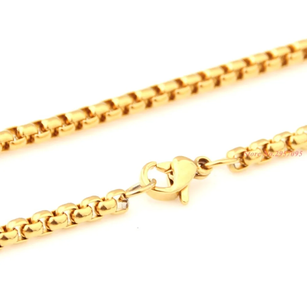 Бесплатная доставка 3 мм Широкие цепочки Rolo ожерелье с застежками Омаров для