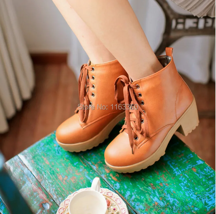 2014 Spring autumn winter boots women's shoes thick heel short high heeled fashion boot CT596|boot inserts|boots deliveryboot scanner |
