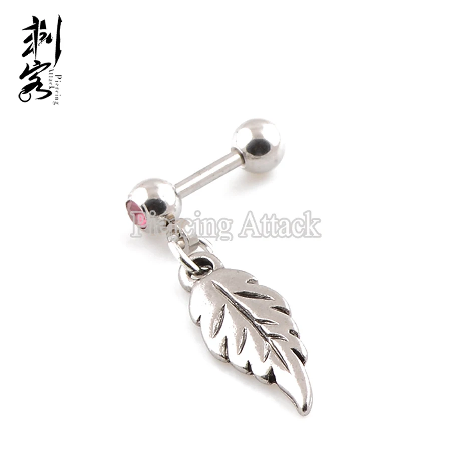 316L хирургическая сталь кристаллический драгоценный камень падение перо Висячие