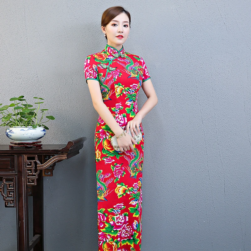 Новое длинное платье Ципао в винтажном китайском стиле вечернее весеннее