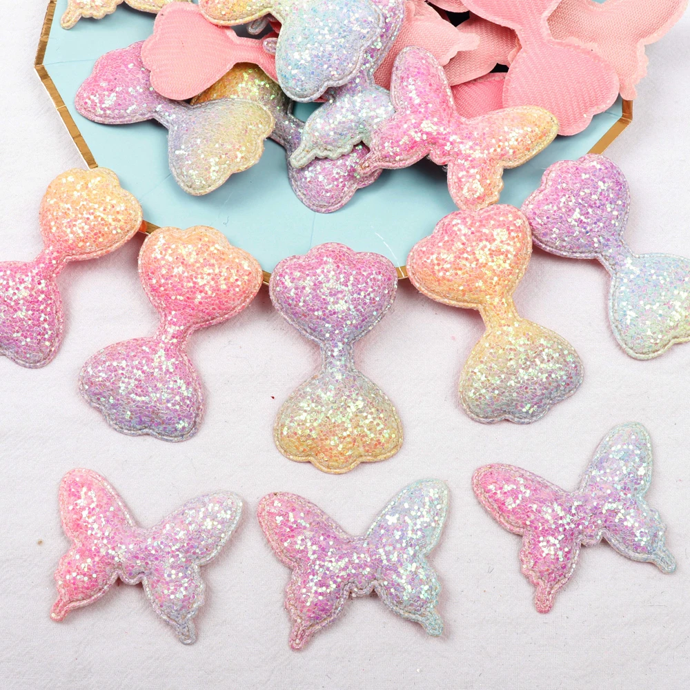 

Cheer bow Glitter Patches Shiny Glitter DIY Craft Decoration Rainbow Iron On Patches For Clothing Sewing Supplies