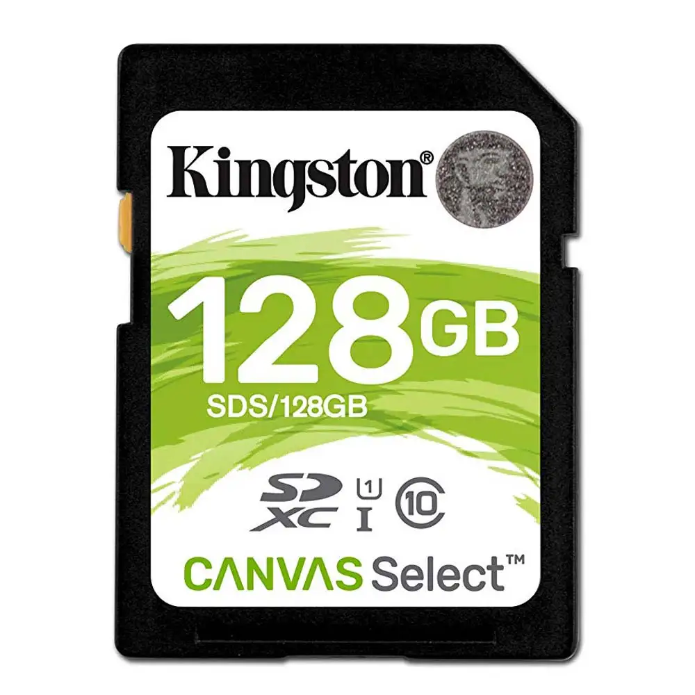Kingston SD карты памяти 32 Гб 64 128 холст Selet SDHC/SDXC UHS 1 80 МБ/с. Class 10 HD видео вспышка SDCard для