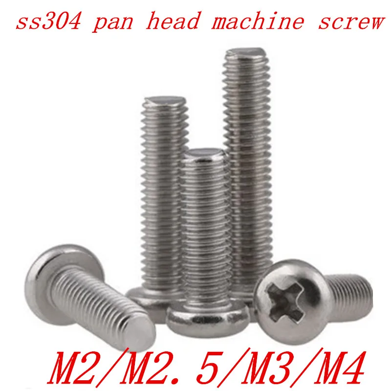 50 шт. M2 M2.5 M3 M4 DIN7985 GB818 крестовые встраиваемые круглые винты из нержавеющей