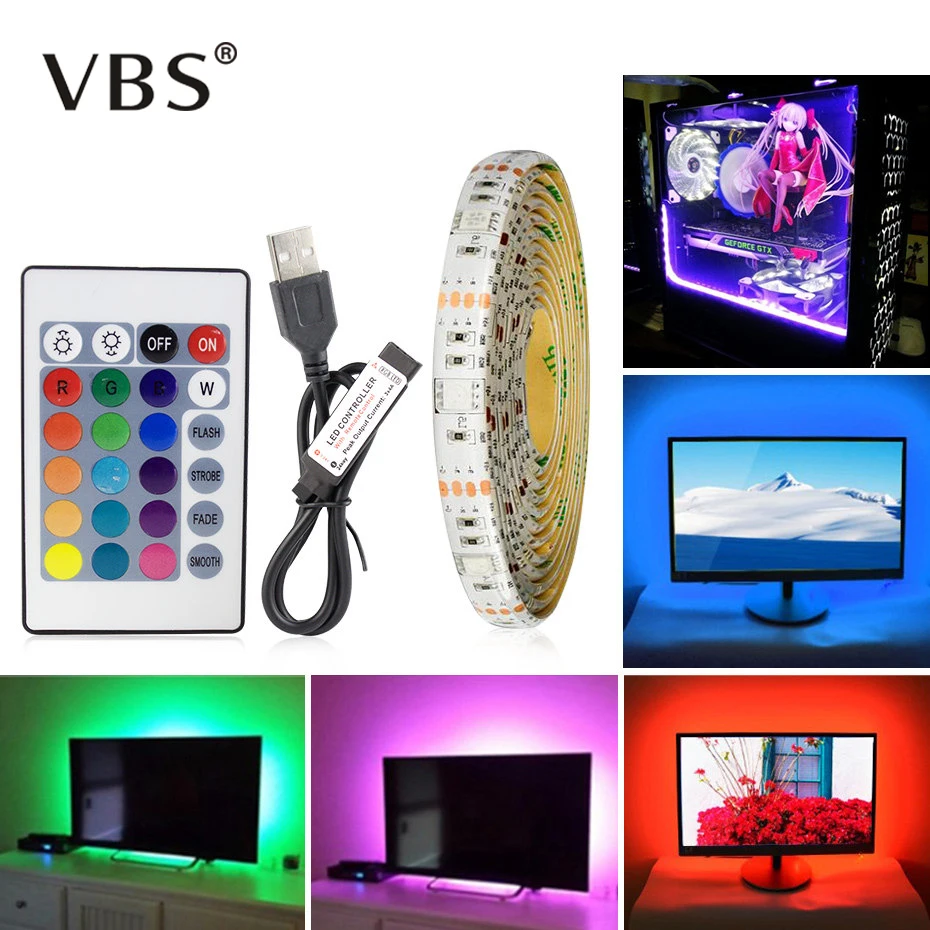 DC 5В USB СВЕТОДИОДНЫЙ светильник ленты 2835 SMD Водонепроницаемый м 1 2 3 4 5 60