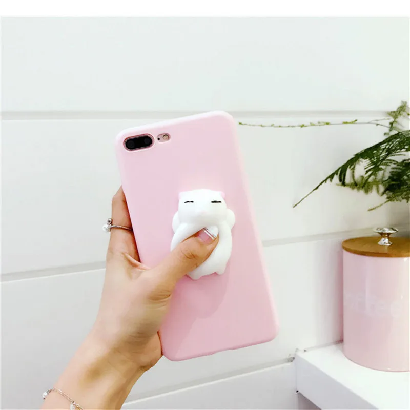 Мягкий ТПУ чехол для телефона с милым котиком для снятия стресса для iPhone X XR Xs Max