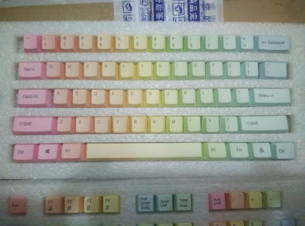 Механические клавиши Радуга PBT keycap механические клавиши клавиатуры 104 ANSI cherry mx rainbow keycaps для игровой клавиатуры