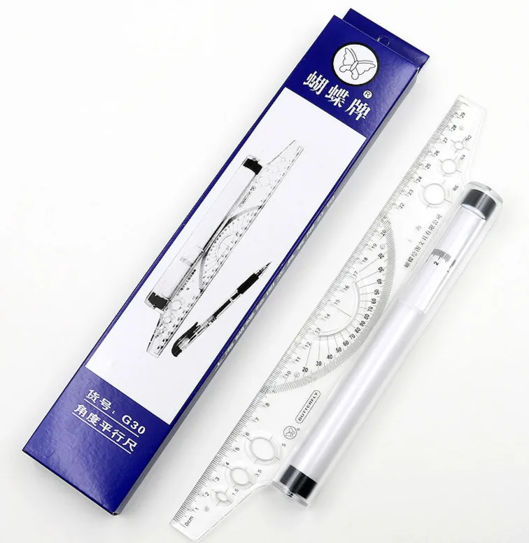 Линейка параллельная в форме бабочки 30 см | Канцтовары для офиса и дома