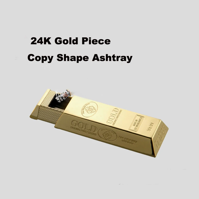 Мини Золотые прутки поддельные 24K в форме сигареты пепельница для хранения чехол