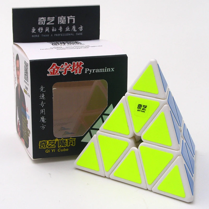 white Qiyi Cube Mofangge 3x3x3 Пирамида магический куб профессиональные Волшебные кубики Пазлы скорость Cubo красочные Развивающие игрушки для детей - Цвет: white