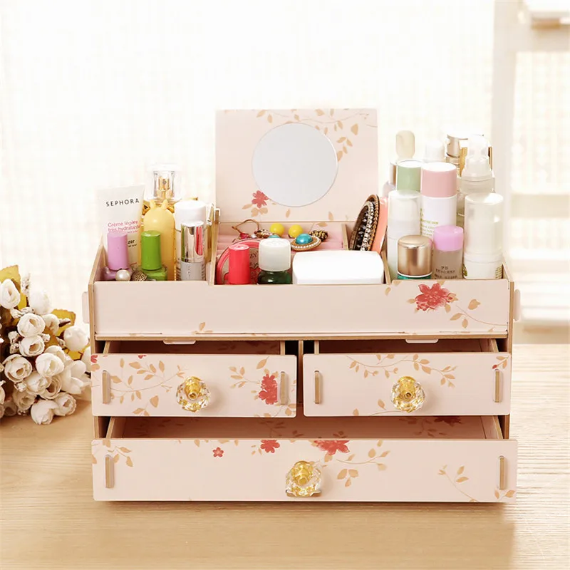 Деревянный ящик для хранения ювелирных изделий органайзер косметики чехол