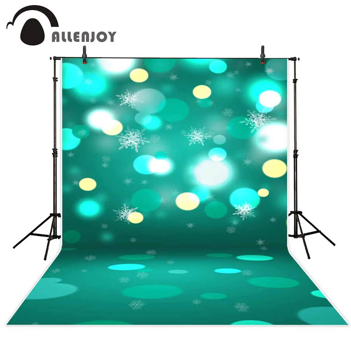 Allenjoy виниловый тематический фон для фотосъемки зеленый круг боке снежинки