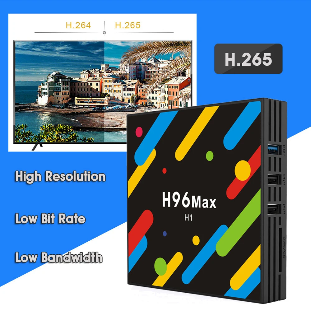 Новый H96 MAX H1 ТВ коробка Android 7 1 4 Гб Оперативная память 32 GB Встроенная Декодер