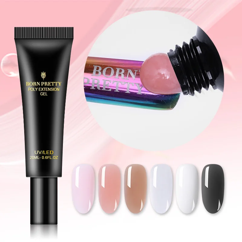 Гель лак для наращивания BORN PRETTY 20 мл розовый прозрачный гель ногтей жесткий|Гель