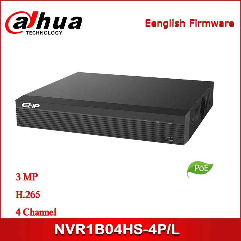 Сетевой видеорегистратор Dahua EZ-IP POE NVR NVR1B04HS-4P/L 4 канала Компактный 1U H.265 4PoE Сетевой Видео Регистраторы