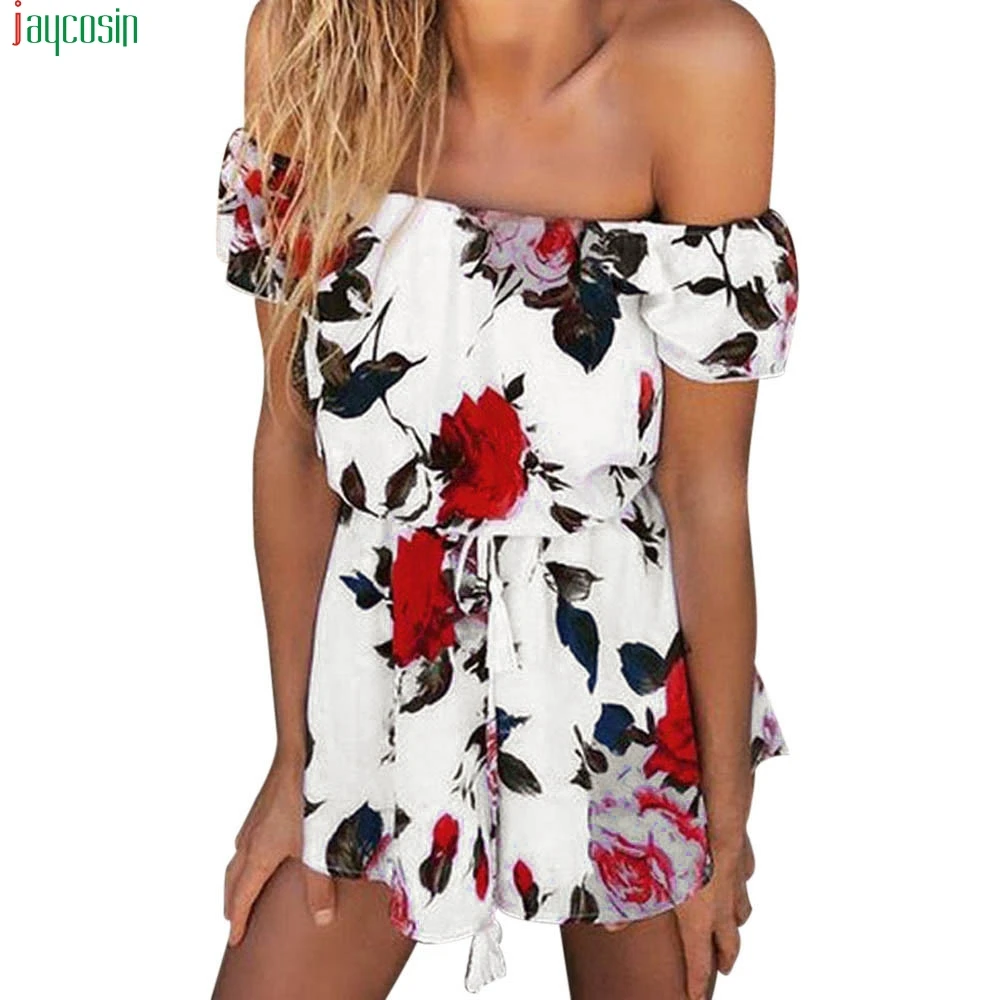 JAYCOSIN женский комбинезон 2019 Летний Пляжный цветочный принт Клубная одежда