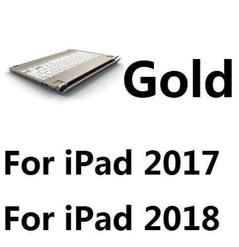 Ультра тонкий алюминиевый сплав Bluetooth 3,0 подставка клавиатура для iPad Air 1 2 iPad 9,7 дюймов Новинка - Цвет: For 2017 18 Gold