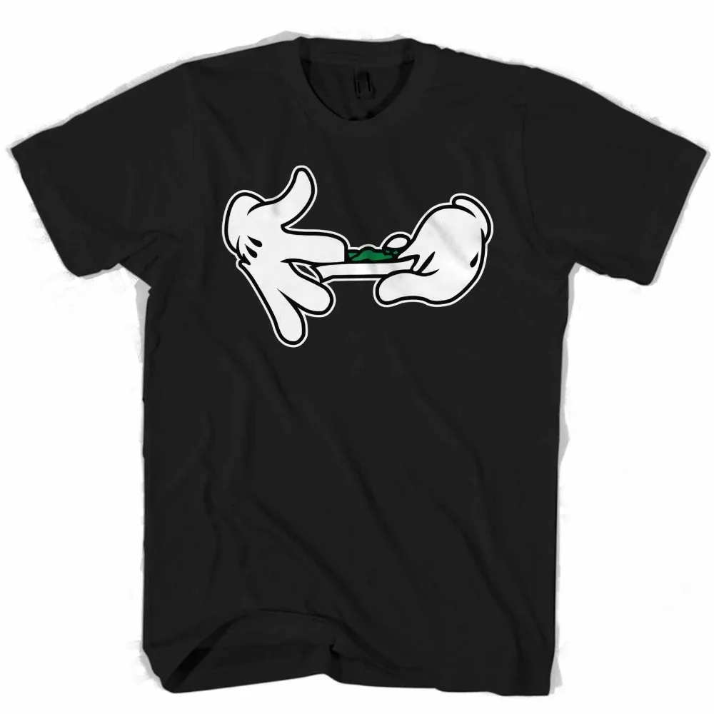 

Cartoon Hands Rolling Blunt Men'S 2019 Summer Style High Quality Tops Tee Shirt for Man O-Neck Tee