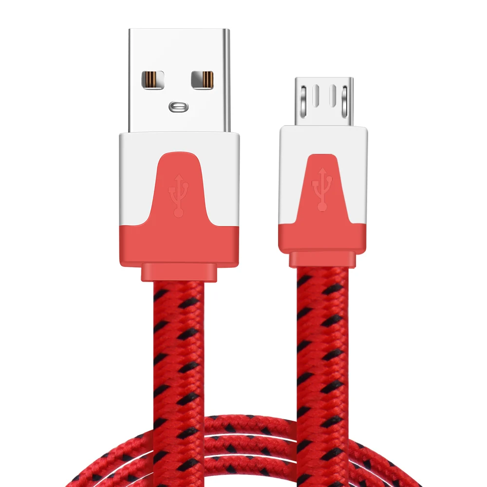 Red Micro USB ROMICHW Micro USB кабель для быстрой зарядки USB кабель для передачи данных Android мобильный телефон usb зарядный шнур для samsung Xiaomi huawei нейлоновый кабель - Цвет: Red Micro USB