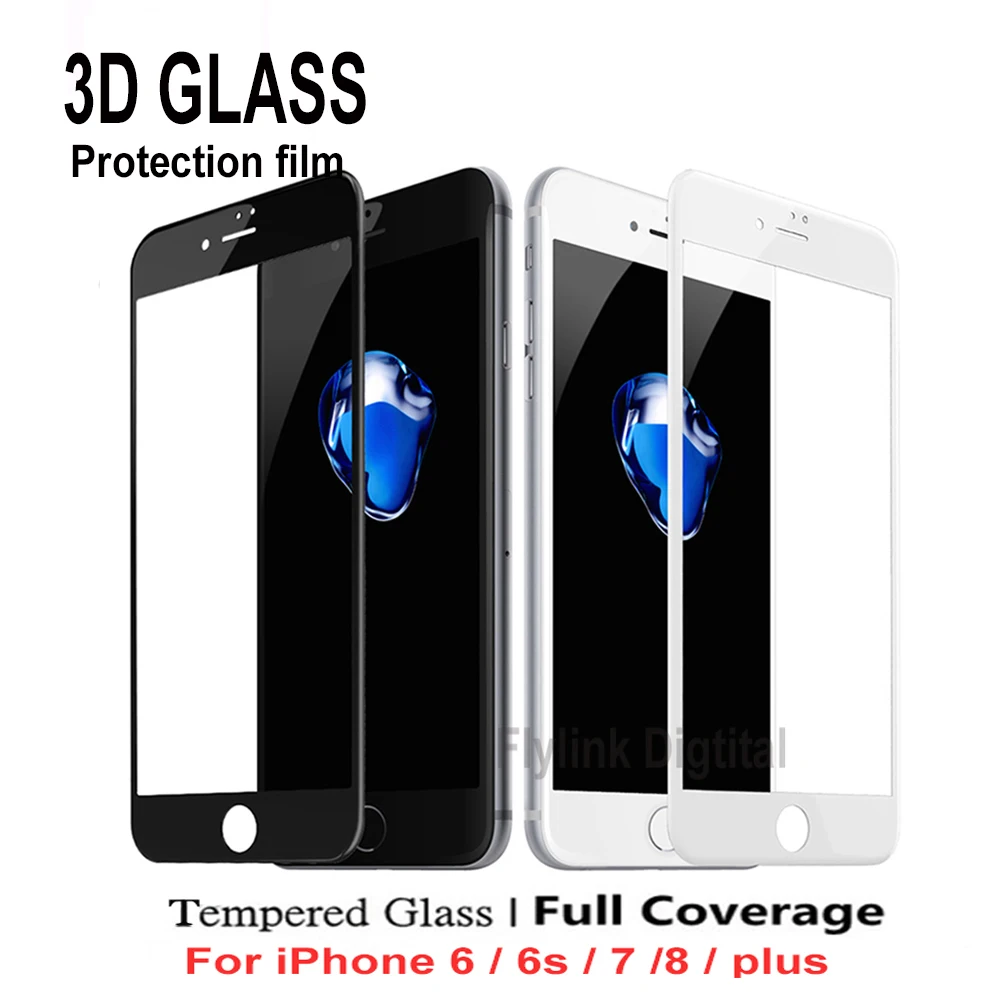 Защитное стекло для смартфонов Apple iPhone 6 Plus 6S 7 8 закаленное 2 цвета|Защитные стёкла
