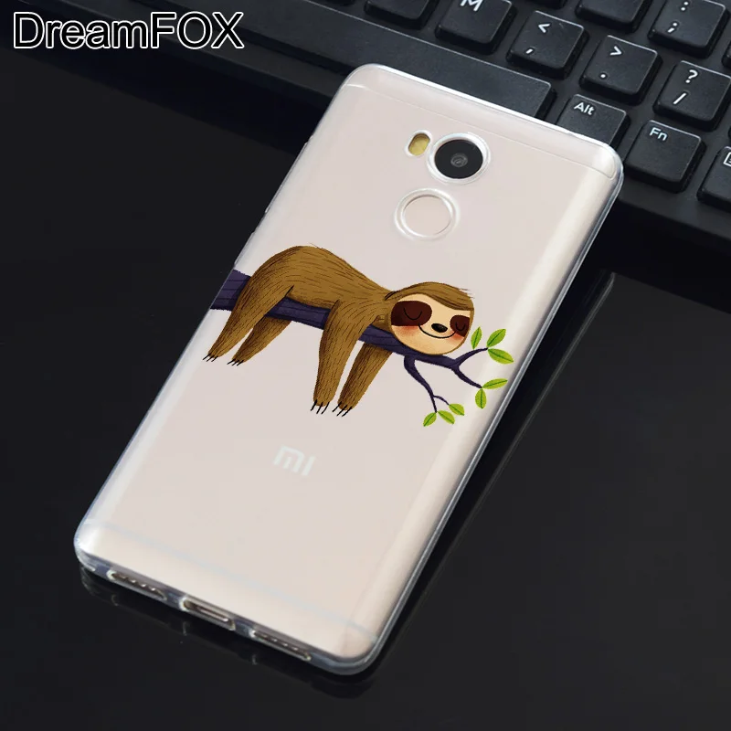 DREAMFOX M352 Ленивец и енот Мягкий ТПУ силиконовый чехол для Xiaomi Redmi Note 3 4 5 Plus 3S 4A 4X 5A Pro