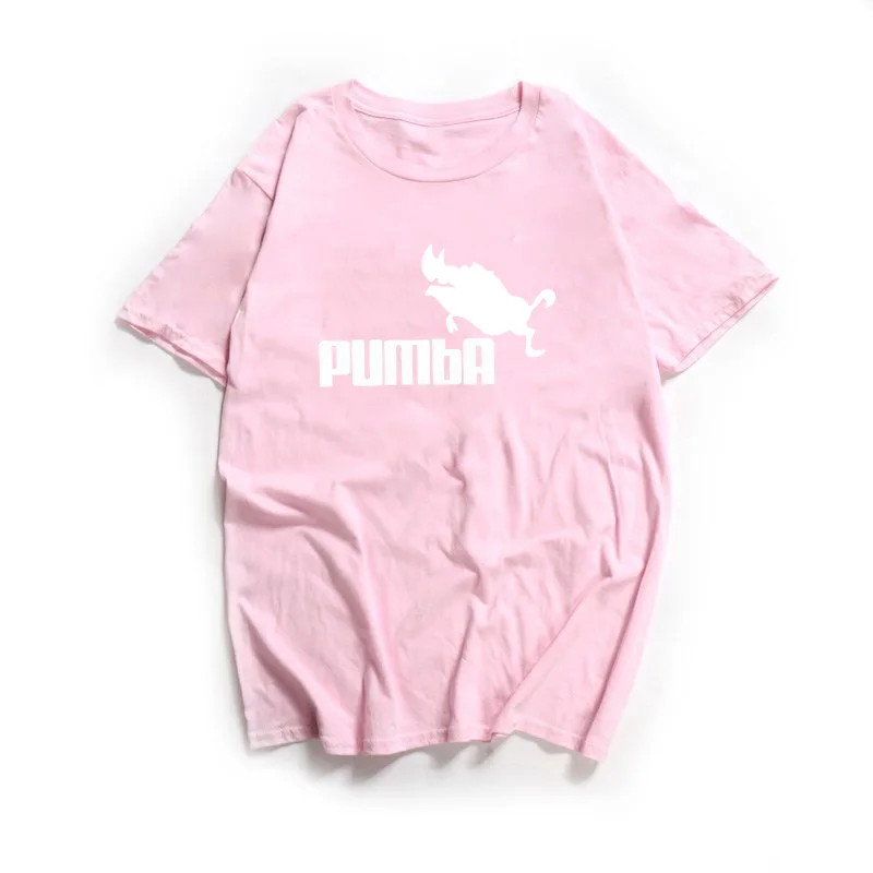 100% хлопок милые забавные футболки camisetas hombre Короткие рукава Пумба Футболка