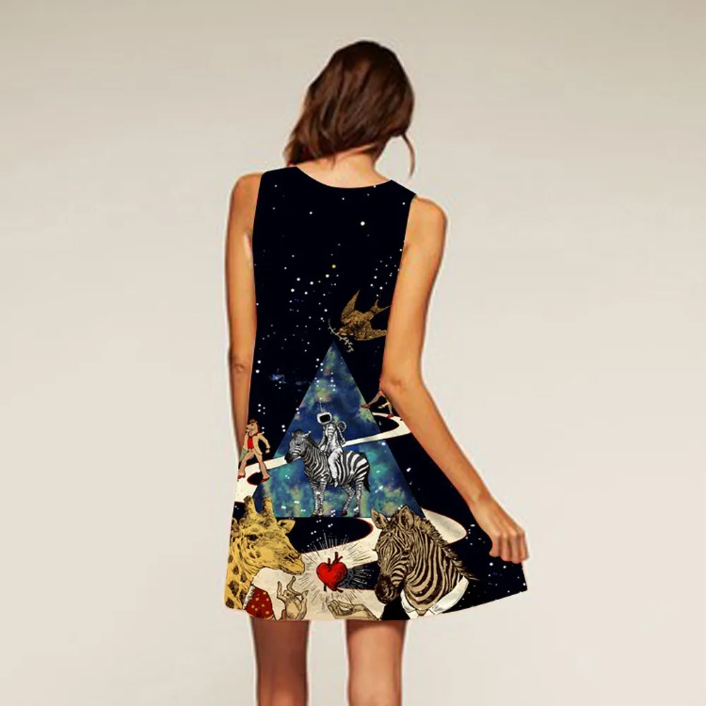 Мини Платье с принтом SAGACE платье выше колена большие размеры модные платья