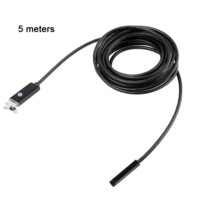 5,5 мм объектив 2в1 USB эндоскоп камера 1 м/2 м мягкий провод Borescopes для Android телефона и ПК для ремонта труб автомобиля Инспекционная камера