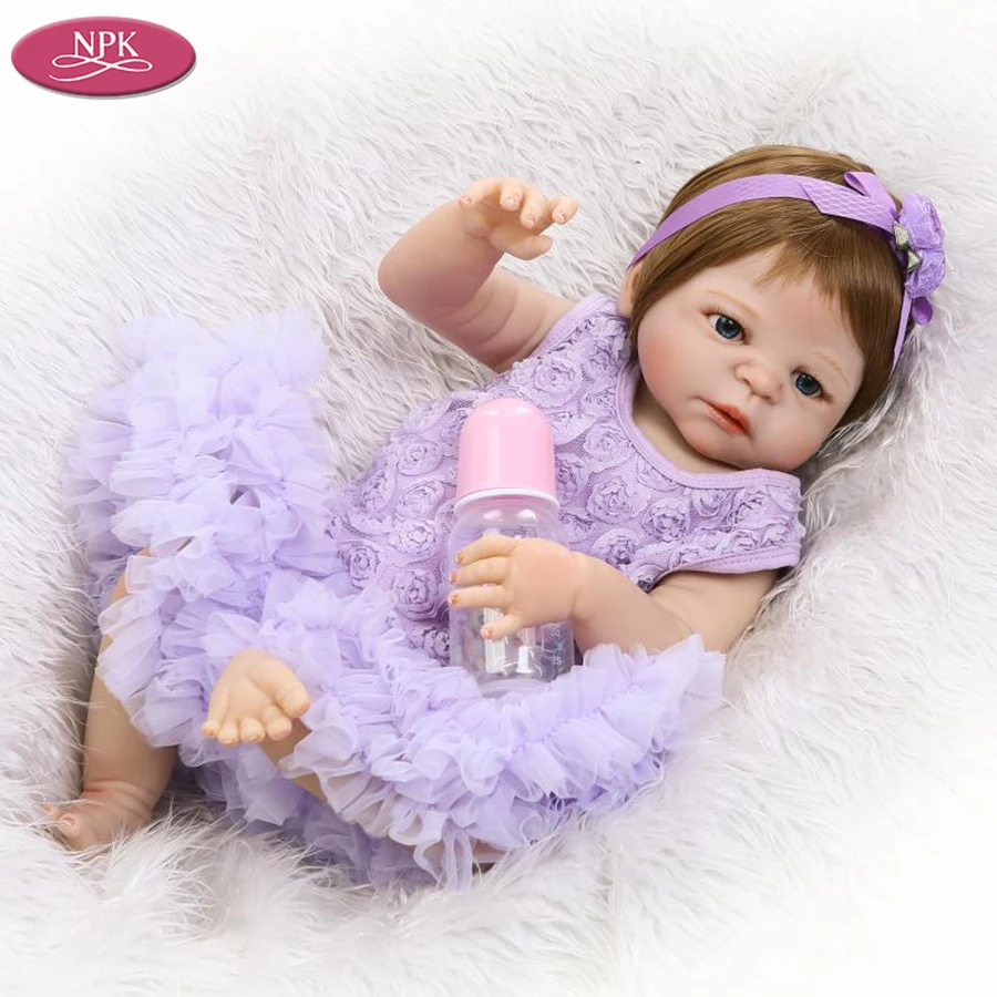 NPK Reborn Baby Doll Toys Силиконовые Реалистичные фиолетовые куклы для девочек игрушки
