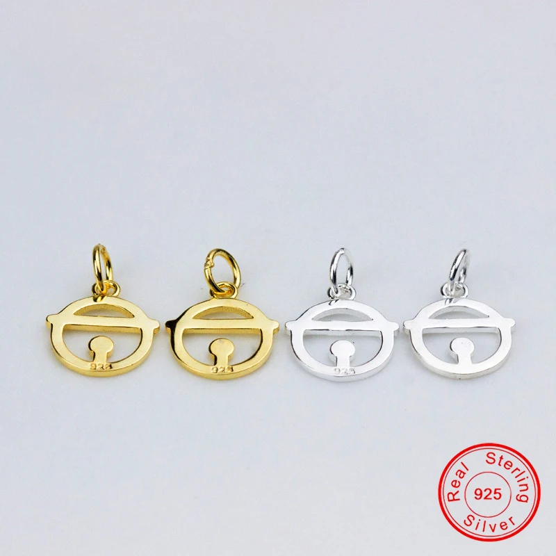 

UQBing Fashion Women DIY Jewelry 925 Sterling Silver 10.5mm Round Doraemon Charms DIY Jewelry Making Findings Accessories