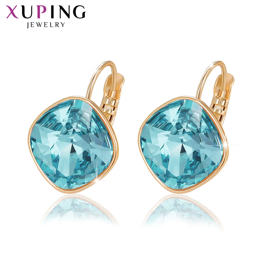 Xuping романтические серьги-кольца с кристаллами Swarovski золотого цвета, изысканные вечерние ювелирные изделия, подарок для женщин и девочек M76/M77/M78-20371